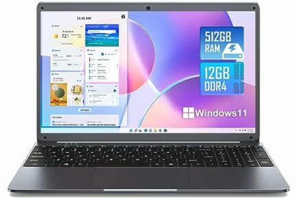 Naclud 15.6 Inch Laptop 12GB RAM 512GB SSD(1TB TF Card Expansion), Laptop Windows 11 Celeron N5095 Processor,1920×1080, Bluetooth 4.2, Double WIF