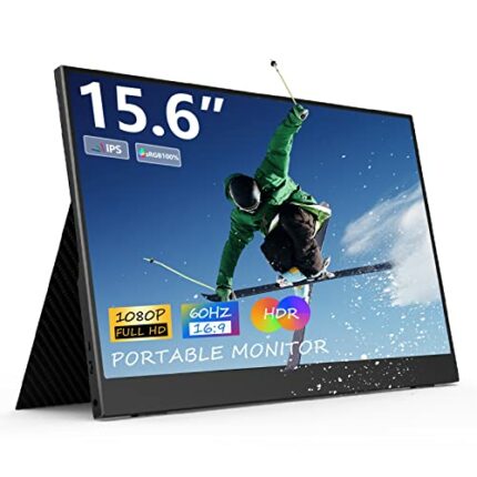 JOHNKANG 15.6 Inch Portable Monitor IPS Full HD 1080P USB C HDTV Second Monitor for Laptop Desktop Phone Game Console External Screen with Built