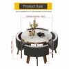 Reception Negotiation Table Dining Table and Chair Set of 4,Simple Reception Round Meetings Office Table Set 90cm, Conference Table Bar Balcony B