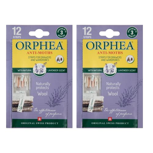 Orphea Anti Moth Strips - Floral Scented Moth Repellent for Wardrobes Drawers Shelves - Wardrobe Fresheners for Wool - Moth Paper Strips for Clot