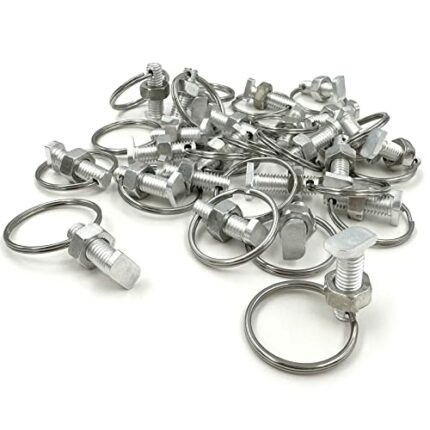 15-Pack Greenhouse Bolts and Rings, Aluminium Cropped Head Greenhouse Bolts and Nuts, Creating Suspension Anchors Point In Glazed Steel Channels