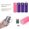 Aku Tonpa Christmas Products 3 Purple and 1 Pink Battery Operated Flameless Advent Candles with Remote Control and Timer, 2.15"x6"