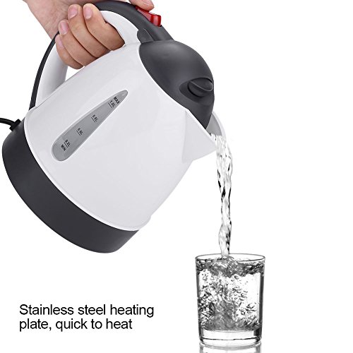 Raguso Portable Stainless Steel 1000ml 24V Travel Car Truck Kettle Fast Hot Water Heater Bottle for Tea Coffee Making Fast Warmer for Home Party