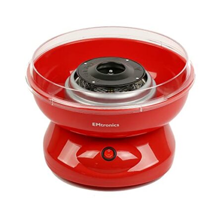 EMtronics EMCFM21 Candy Floss Machine Maker for Cotton Candy, Portable 450W - Red