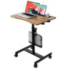 JYLH JOYSEEKER Mobile Standing Desk, 28 inch Pneumatic Sit to Stand Desk Height Adjustable Laptop Rolling Cart with Lockable Wheels for Home Offi