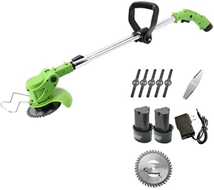 FSCLJ Portable Electric Lawn Mower Agricultural Cordless Weeder, Handheld Lawn Trimmer, Cordless Weeder Garden Pruning Tool Brush Cutter, Recharg