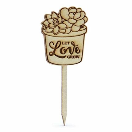 Summer-Ray 50pcs Wooden Let Love Grow Wedding Bridal Shower Succulent Favour Plant Markers