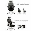 WALNUT Ergonomic Adjustable Office Chair with Adjustable Lumbar Support-High Back with Thickening Sponge Seat Cushion-Adjustable Head-Arm Rests,w