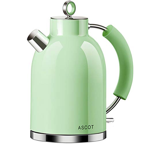 ASCOT Electric Kettle, Stainless Steel Electric Tea Kettle Gifts for Men/Women/Family 1.6L 2200W Retro Tea Heater & Hot Water Boiler, Auto Shut-O