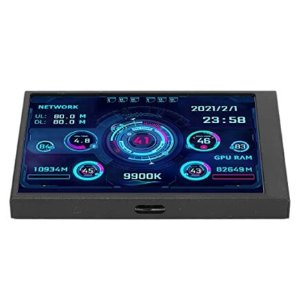 Pissente 3.5 Inch IPS USB Mini Screen CPU RAM HDD Data Temperature Display Type C Sub Screen for PC Computer Case