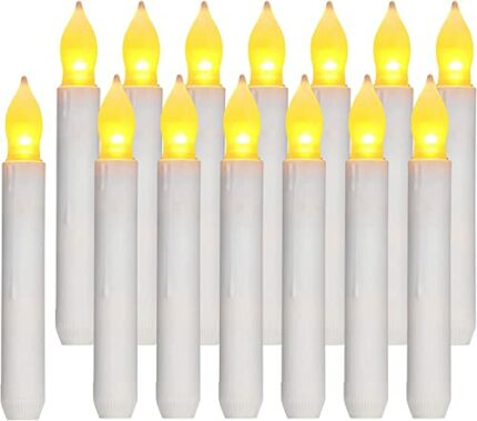 ORIA 12PCS LED Taper Candle Lights, Harry Potter Floating Candles, Battery Operated Flameless Flickering for Valentine's Day Party Christmas Part