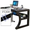 HAWEWE Modern Tempered Glass Computer Desk With Shelf PC Laptop Table Bedroom Simple Study Writing Desk Easy To Install Computer Workstation For
