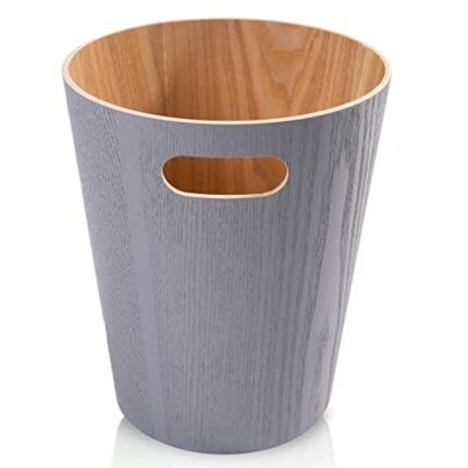 Wooden Trash Can Bedroom, Bathroom & Office Waste Basket Small Slim Design