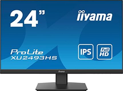 iiyama XU2493HS-B5 24 Inch IPS LCD with Slim Bezel, 4ms, Full HD 1920x1080, 1x HDMI,1 x DisplayPort, 2 x 2W Speakers