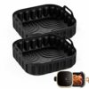 2 Pack Air Fryer Silicone Liners, Reusable Square Silicone Air Fryer Liner, Kitchen Accessories, Replacement for Disposable Parchment Paper Liner