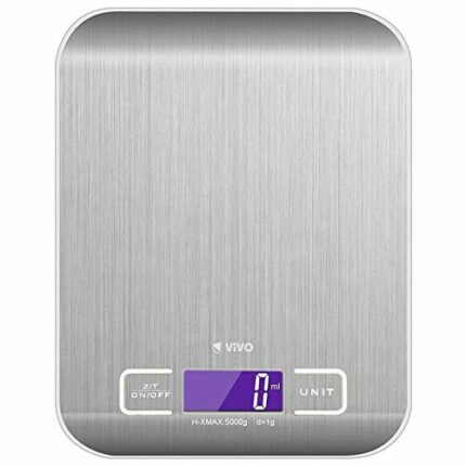 Vivo© Digital LCD Electronic Kitchen Household Weighing Food Cooking Scales 5KG Steel
