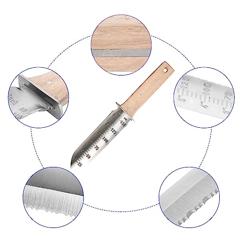 FLORA GUARD Professional Hori Hori Garden Knife with Leather Sheath, Stainless Steel Blade, Sharpening Stone Included, for Weeding, Digging, Prun