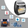 Silicone Air Fryer Liner, Tower Air Fryer Accessories， 8.3Inch Square Air Fryer Basket, Air Fryer Silicone Liners Reusable, 2Pcs Foldable （Bule a