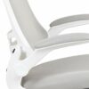 EMMA + OLIVER Mid-Back Light Gray Mesh Ergonomic Task Office Chair, White Frame - Flip-Up Arms