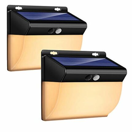 Seeway Warm Solar Lights Outdoor, Solar Security Lights Motion Sensor with 3 Modes,104LED 270°Wide Angle Waterproof Wall Lights Solar Powered for
