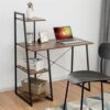 CZDYUF Computer Desk With Bookshelf Study Desk Workstation With Bookcase Office Furniture