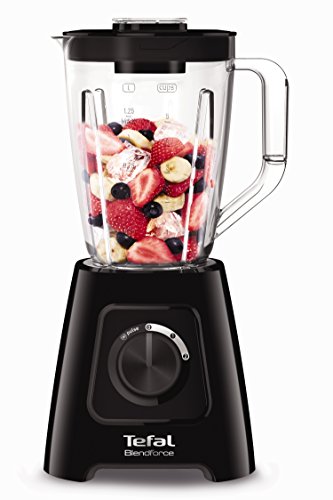 Tefal Blendforce II Blender, 1.75L Plastic Jug, 600W, 4 Removeable Stainless Steel Blades, 3 Programs + Pulse, Black, BL420840