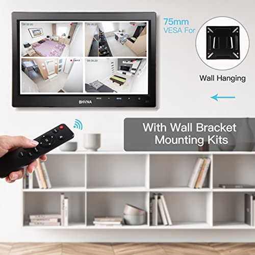 BHVNA 10.1 Inch Small Portable Monito CCTV with HDMI、VGA、AV、BNC、USB Multifunction Interface LED Screen PC Mini Monitor 1024x600 Resolution Built-