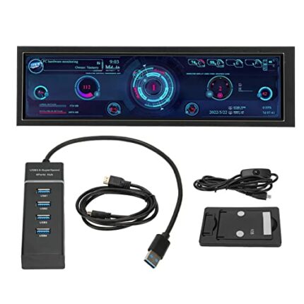 8.8 Inch AIDA64 CPU GPU SSD Data Temperature Monitor, CPU Hardware Temperature Monitor External Expansion Display, PC Sensor Panel Display CPU GP