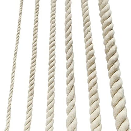 Cotton Rope Thick Rope White Rope Noose Soft Rope 20mm Decking Rope For Garden Macrame Plant Hanger Kit(2M)