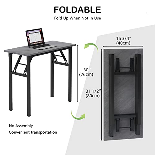 Need Small Desk 31 1/2" No Assembly Foldable Writing Table,Sturdy and Heavy Duty Folding Computer Desks for Small Space/Home Office/Dormitory AC5