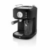 Swan SK22110BN Retro Espresso Coffee Machine with Milk Frother, Steam Pressure Control, 1.2L Detachable Water Tank, 1100W, Retro Black