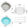 3Pcs Air Fryer Accessories, Air Fryer Liners, 7.8inch Reusable Silicone Air Fryer Liner with Stainless Steel Grilling Rack Double Basket Air Frye