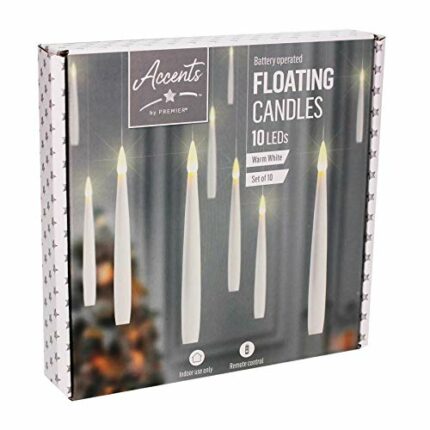 Set of 10 Floating Candles Battery Operated Warm White Lights Christmas Decoration