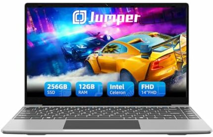 jumper Laptop 14''with 12GB DDR4 256GB SSD, Intel Celeron Processor Up to 2.5GHz, 1080P IPS FHD Display, USB 3.0, 2.4/5G WiFi, UK Keyboard Film.