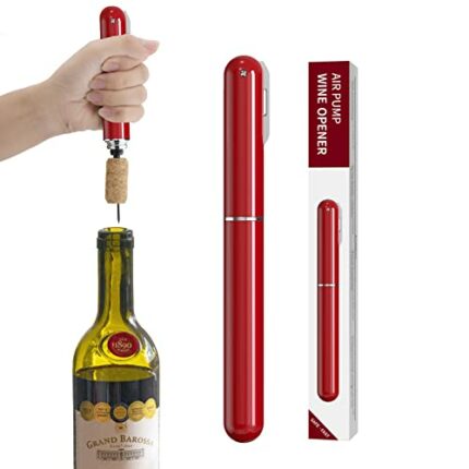 2-in-1 Air Pressure Wine Opener with Foil Cutter Wine Bottle Opener Easy-Open Air Pump Wine Opener Portable Travel Wine Corkscrew Handheld Wine C