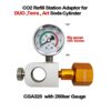 Soda Co2 Refill Adapter with Big Pressure Gauge for Pink Co2 Cylinder,Soda Co2 Exchange Carbonator Fill Station Compatible with DUO Terra Art Sod