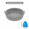 2 Pcs Kufixy Silicone Air Fryer Liners 8 inches with a Set of Silicone Gloves - Multipurpose Round Non-Stick Water and Oil Proof Liners for AirFr
