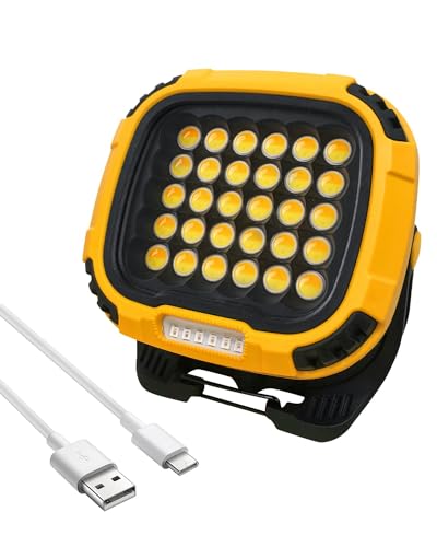 Trongle 50W LED Rechargeable Work Light, 5200LM USB Battery Security Light Portable Light Outdoor Waterproof, COB Floodlight Super Bright with Ma