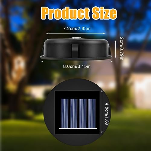 Flintronic Solar Lights Replacement Top LED Solar Panel, 4 PCS Lantern Lid Lights Bulb Replacement Part, Solar Panel for Outdoor Hanging Lanterns