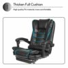 SDFGH Office Executive Massage Chair Adjustable Rotating Lifting PU Leather Computer Gaming Chair Reclining Armchair with Footrest