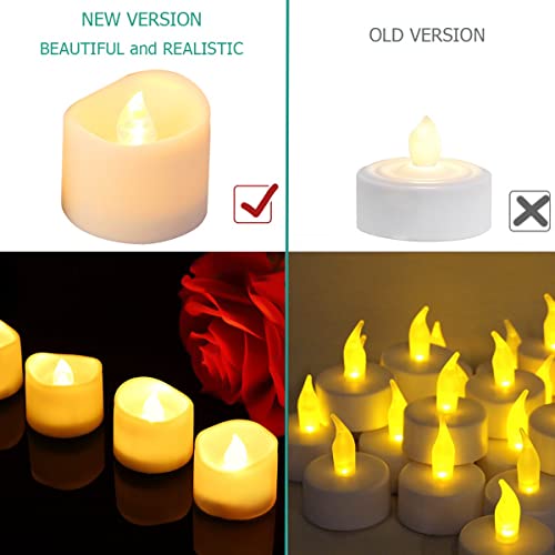 Oria LED Candles Tea Lights, Flickering Flameless Candles, Realistic Battery Operated Fake Candle with Warm White Bulb light for Christmas Decora