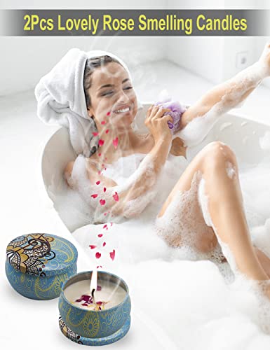 Gardening Gifts For Women, TOYPOPOR 6Pcs Garden Tools Set with Floral Print, included Trowel Fork Scissors 2 Candles and Gloves, Mother's day Bir