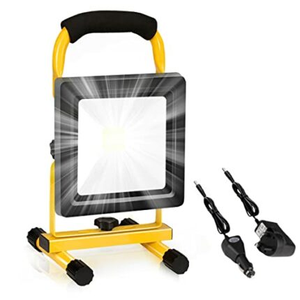Edasion 20W LED Rechargeable Work Light Super Bright 3000LM Portable Floodlight Outdoor Battery Security Light Waterproof for Garage Garden Fishi