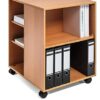Durable Multi-Functional Trolley | Made of Strong Melamine | Beech Colour | Ideal for Storing Documents, Folders, Etc. In an Office Environment
