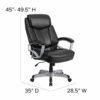 Flash Furniture Hercules Series Big & Tall 500 lb. Rated Executive Swivel Ergonomic Office Chair with Arms, Silver, Black LeatherSoft, Set of 1