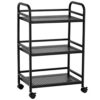 HDANI 3 Tier Rolling Cart,Heavy Duty Multifunctional Metal Frame-Supports 40 Lbs Per Tier,Rolling Cart with 2 Lockable Wheels for Office,Home,Bed