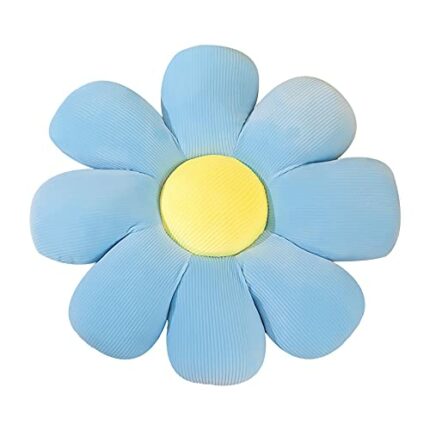 Small daisy flower shaped cushion office computer chair cushion sunflower tatami seat cushion petal pillow (blue,70 * 70cm)
