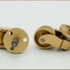 SKOAJAS Plate Casters Solid Brass Twill Screw Thread Casters,360 Degree Swivel Caster Wheels,Brass Furniture Caster,Metal Caster Wheels,Perfect R