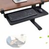 MILECN Large Keyboard Tray under Desk Pull Out with Extra Sturdy C Clamp Mount System, No Screw into Desk, Perfect for Home Or Office
