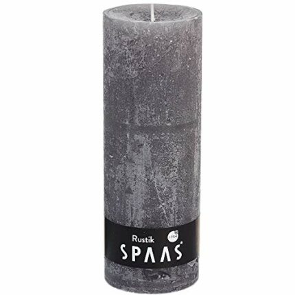 Spaas Rustic Unscented Pillar Candle 68/190 mm, 95 Hours, Taupe